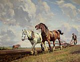 Famous Fields Paintings - Ploughing The Fields